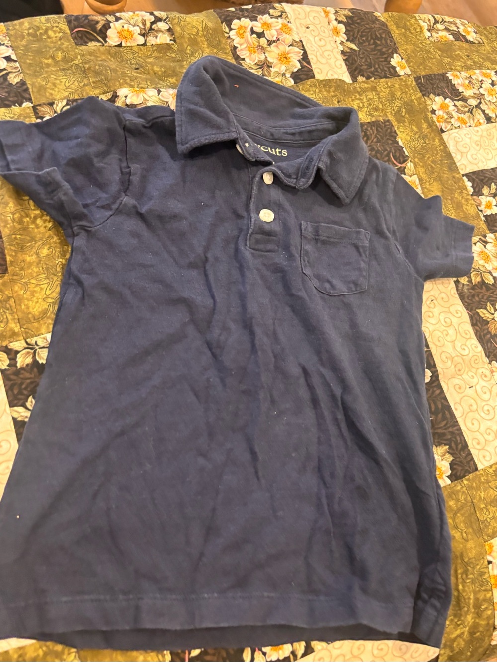 Crewcuts Navy Short-Sleeve Polo with Chest Pocket size XXS